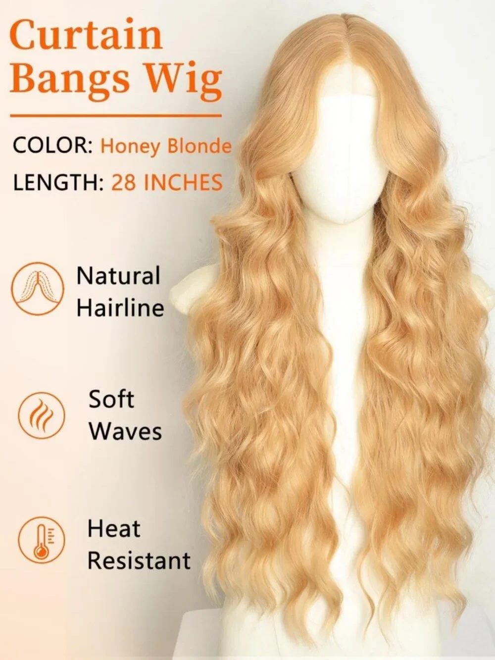Long Blonde Wavy Lace Wig 28